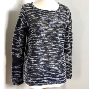 DIVIDED H&M Funky Fuzzy and Mesh Black Sweater L